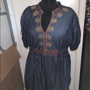 Denim Boho Baby Doll Dress